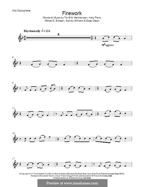 Instrumental version: Für Altsaxophon by Esther Dean, Katy Perry, Mikkel Storleer Eriksen, Sandy Wilhelm, Tor Erik Hermansen