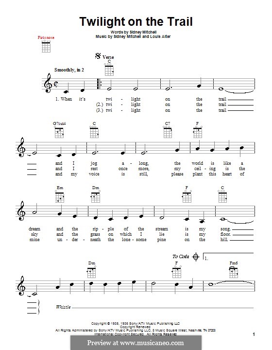 Twilight on the Trail: Für Ukulele by Sidney D. Mitchell, Louis Alter