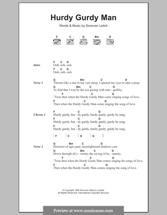 Hurdy Gurdy Man: Texte und Akkorde by Donovan Leitch