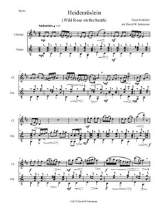 Heidenröslein, D.257 Op.3 No.3: Für Klarinette und Gitarre by Franz Schubert