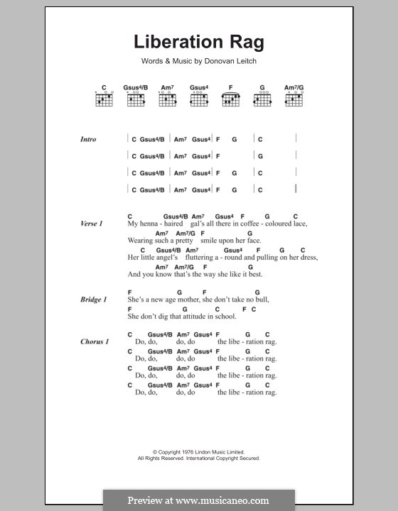 Liberation Rag: Texte und Akkorde by Donovan Leitch