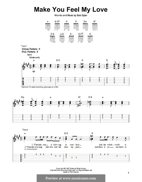 Make You Feel My Love: Für Gitarre mit Tab by Bob Dylan