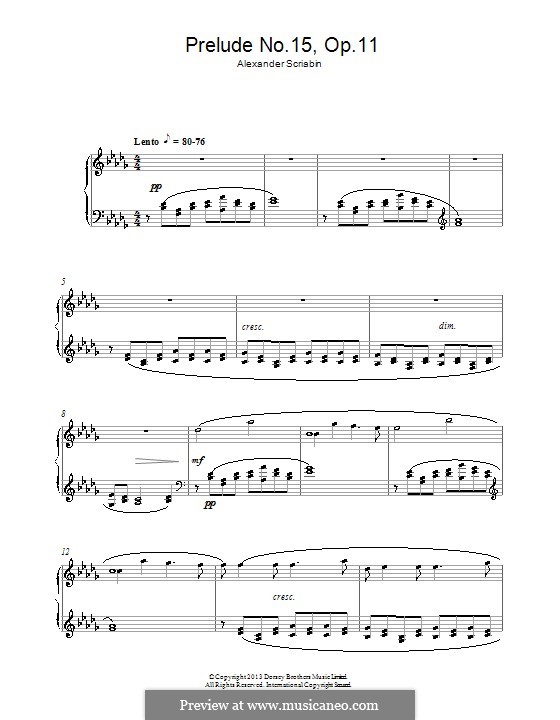 Vierundzwanzig Präludien, Op.11: Präludium Nr.15 by Alexander Skrjabin