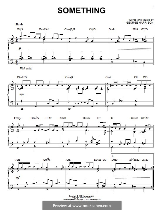 Something (The Beatles): Für Klavier by George Harrison