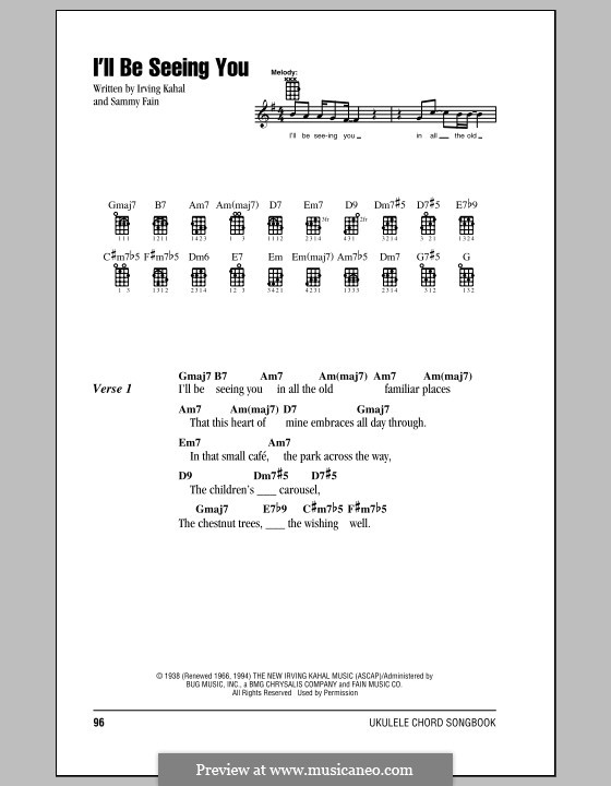 I'll Be Seeing You: Für Ukulele by Irving Kahal, Sammy Fain