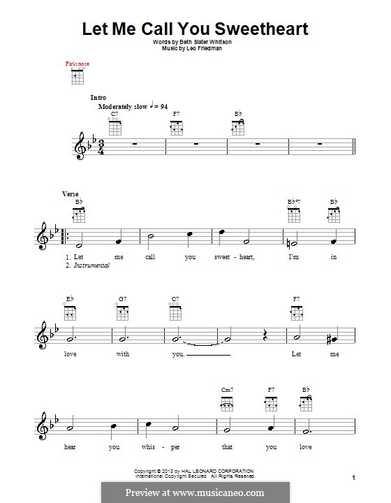 Let Me Call You Sweetheart: Für Ukulele by Leo Friedman