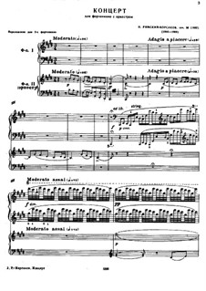 Konzert für Klavier und Orchester in cis-Moll, Op.30: Version für zwei Klaviere, vierhändig by Nikolai Rimsky-Korsakov