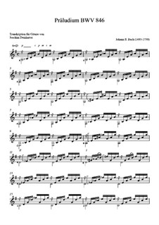 Präludium und Fuge Nr.1 in C-Dur, BWV 846: Präludium, für Gitarre by Johann Sebastian Bach