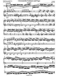 Chromatische Fantasie und Fuge in d-Moll, BWV 903: For accordion (or bayan) by Johann Sebastian Bach