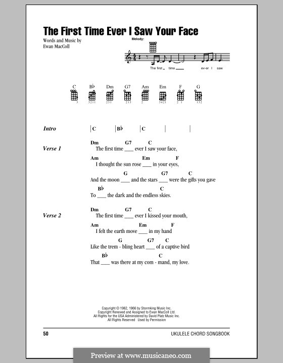 The First Time Ever I Saw Your Face: Für Ukulele by Ewan MacColl