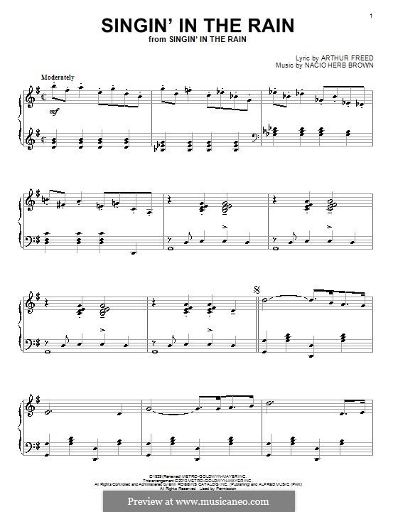 Singin' in the Rain (Gene Kelly): Für Klavier by Nacio Herb Brown