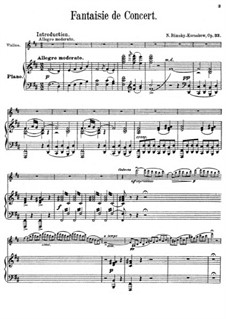Konzert-Fantasie über zwei russische Themen, Op.33: Partitur für Violin und Klavier by Nikolai Rimsky-Korsakov