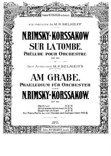 Am Grab, Op.61: Für Klavier, vierhändig by Nikolai Rimsky-Korsakov