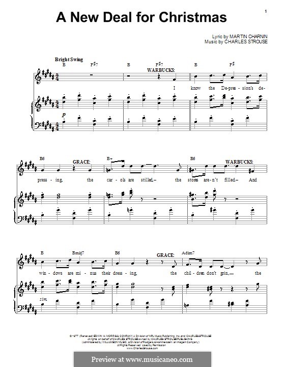 A New Deal for Christmas (from Annie): Für Stimme und Klavier (oder Gitarre) by Charles Strouse