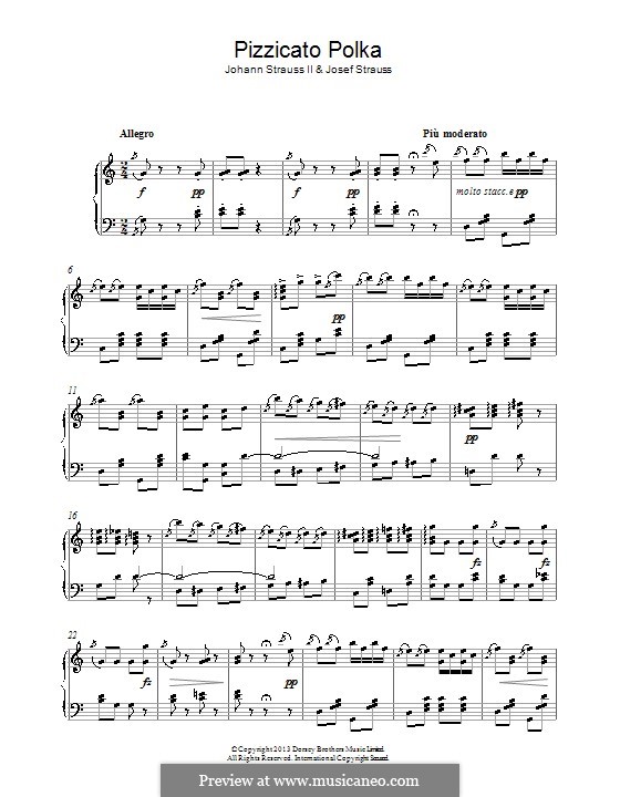 Pizzicato Polka: Für Klavier by Johann Strauss (Sohn)