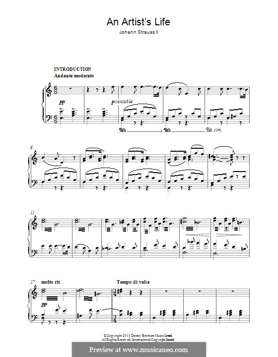 Künstlerleben, Op.316: Für Klavier by Johann Strauss (Sohn)