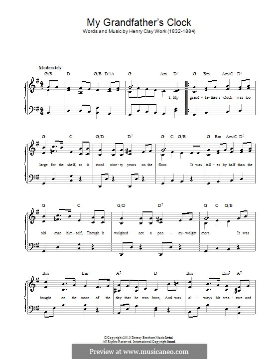 Grandfather's Clock: Für Klavier by Henry Clay Work