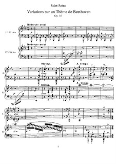 Variationen über Thema von Beethoven, Op.35: Klavierauszug by Camille Saint-Saëns