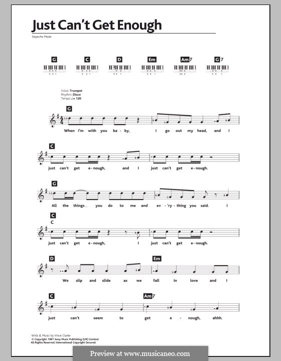 Just Can't Get Enough (Depeche Mode): Für Keyboard by Vince Clarke