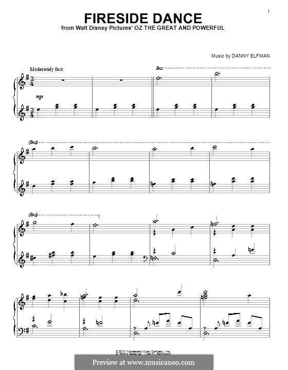 Fireside Dance: Für Stimme und Klavier (oder Gitarre) by Danny Elfman