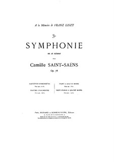 Sinfonie Nr.3 in c-Moll 'Orgelsinfonie', Op.78: Für Klavier, vierhändig by Camille Saint-Saëns