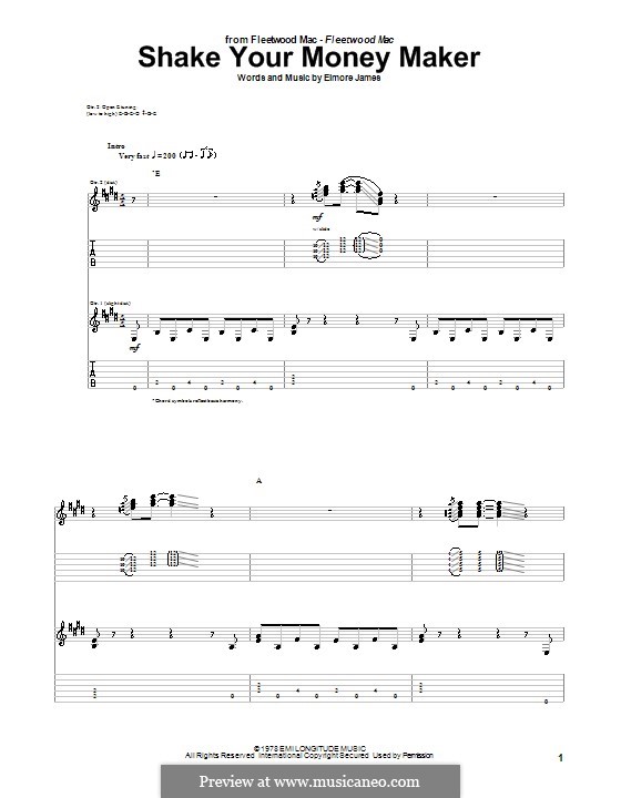Shake Your Money Maker von E. James - Noten auf MusicaNeo