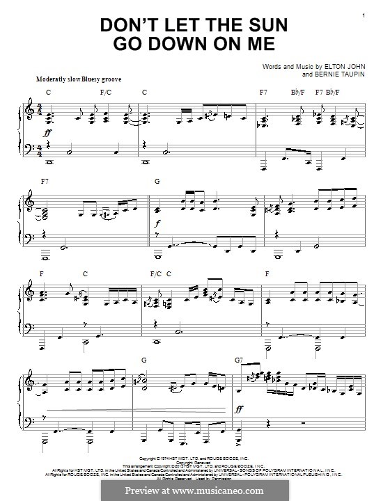 Don't Let the Sun Go Down on Me: Für Klavier (jazz version) by Elton John
