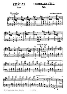 Sommerabend-Walzer, Op.1: Für Klavier by Oskar Merikanto