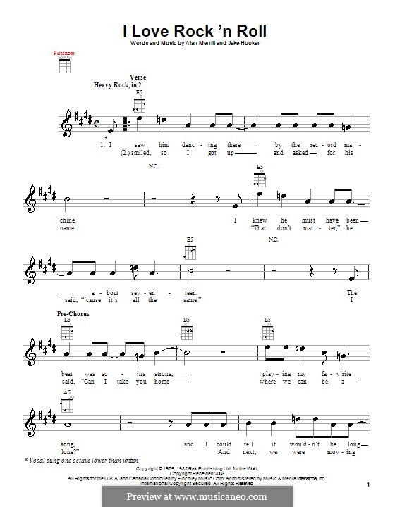 I Love Rock 'n Roll: Für Ukulele by Alan Merrill, Jake Hooker
