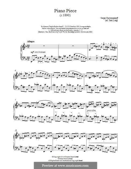 Stück in d-Moll: Für einen Interpreten by Sergei Rachmaninoff