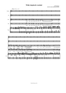 While Shepherds watched - in various melodies: Version in C major SATB by folklore, David W Solomons