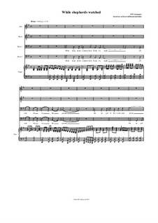 While Shepherds watched - in various melodies: Version in G major ATBB by folklore, David W Solomons