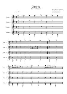 Gavotte: Für vier oder fünf Gitarren by Michael Praetorius