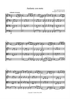 Sechs Kinderstücke, Op.72: Piece No.4, for string quartet (or ensemble) by Felix Mendelssohn-Bartholdy