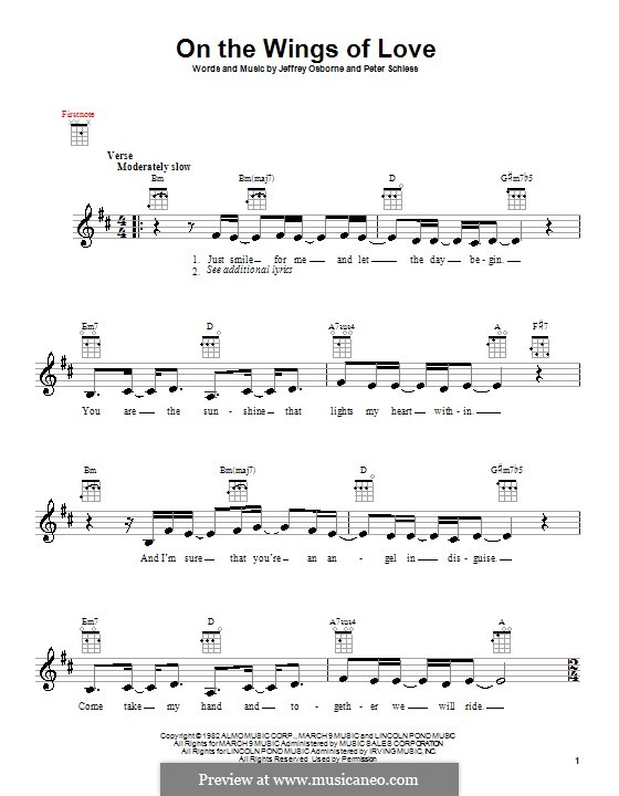 On the Wings of Love: Für Ukulele by Peter Schless