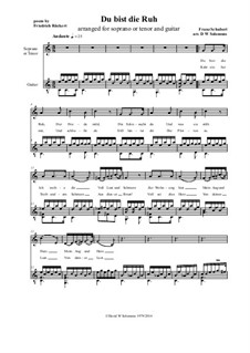 Du bist die Ruh, D.776 Op.59 No.3: Für Sopran oder Tenor und Gitarre by Franz Schubert