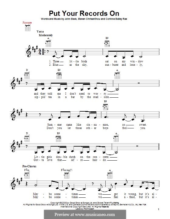 Put Your Records on (Corinne Bailey Rae): Für Ukulele by John Beck, Steven Chrisanthou