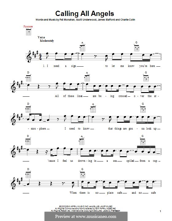 Calling All Angels (Train): Für Ukulele by James Stafford, Jimmy Stafford, Patrick Monahan, Scott Underwood