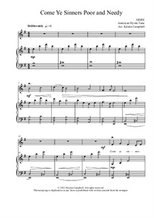 Come Ye Sinners Poor and Needy: For violin solo with piano accompaniment by folklore