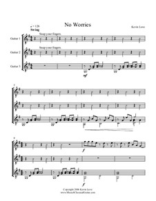 No Worries: For trio guitars - score and parts by Kevin Love