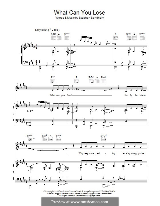 What Can You Lose: Für Stimme und Klavier (oder Gitarre) by Stephen Sondheim