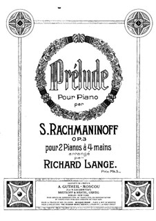 No.2 Prélude: Für zwei Klaviere, vierhändig by Sergei Rachmaninoff