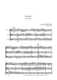Gavotte: Für Streichtrio by Giovanni Battista Martini