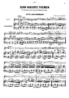 Zehn Themen und Variationen für Flöte (oder Violine) und Klavier, Op.107: Buch II by Ludwig van Beethoven