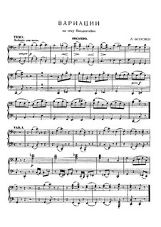Variationen über Thema des Grafen Waldstein, WoO 67: Für Klavier, vierhändig by Ludwig van Beethoven