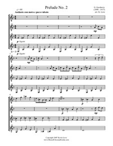 Drei Präludien für Klavier: Prelude No.2, for guitar quartet - score and parts by George Gershwin