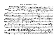 Streichquartett Nr.14 in cis-Moll, Op.131: Version für Klavier, vierhädnig by Ludwig van Beethoven