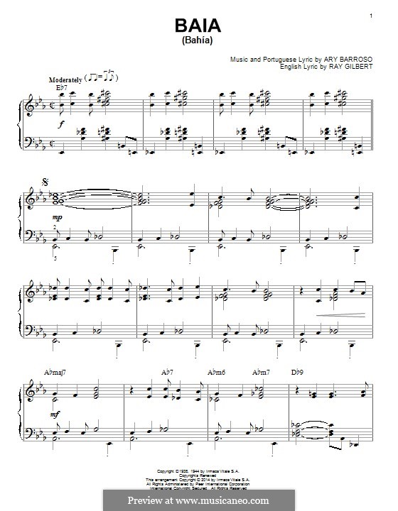 Baia: Für Klavier by Ary Barroso