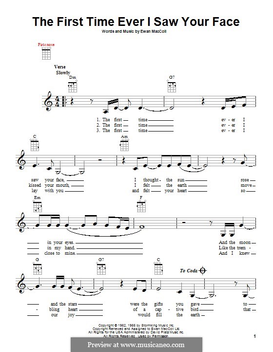 The First Time Ever I Saw Your Face: Für Ukulele by Ewan MacColl