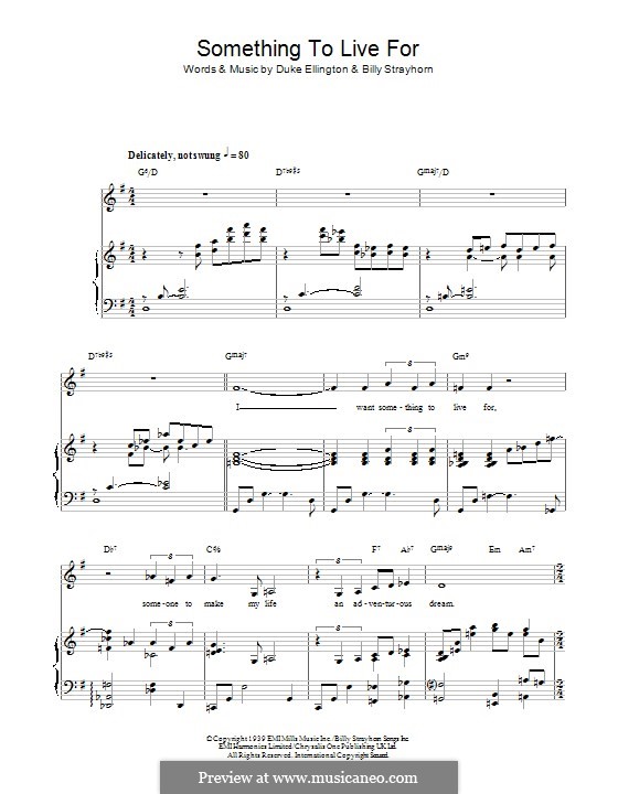 Something to Live for: Für Stimme und Klavier (oder Gitarre) by Billy Strayhorn